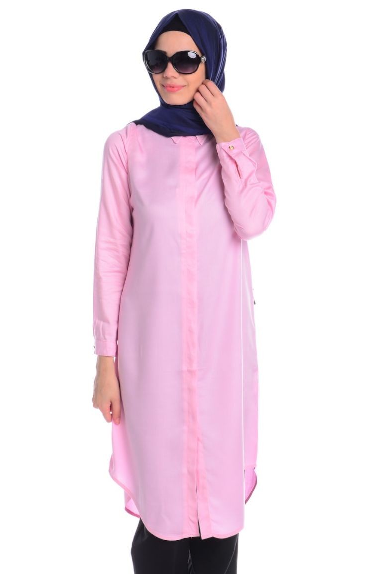 Tesettür Tunik All Day 50398-21 Toz Pembe