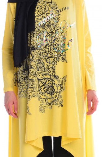 Tesettür Penye Tunik 5054-07 Sarı