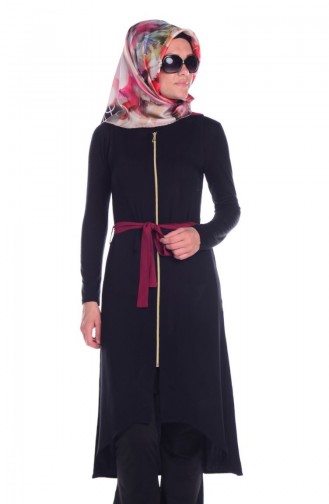 Tesettür Yelek 5037-06 Siyah