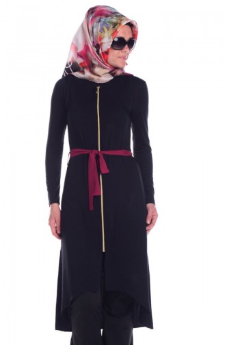 Tesettür Yelek 5037-06 Siyah
