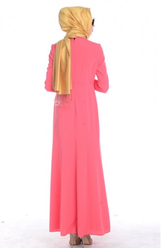 Light Coral Hijab Dress 0443-02