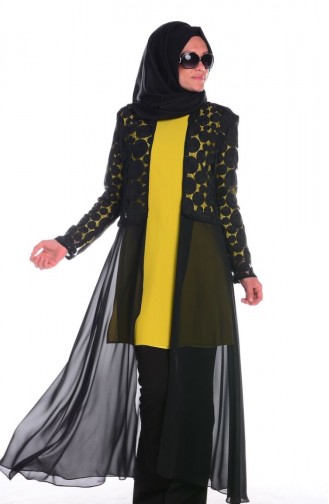 SUKRAN Jacket Tunic Suit 4166-02 Green Black 4166-02