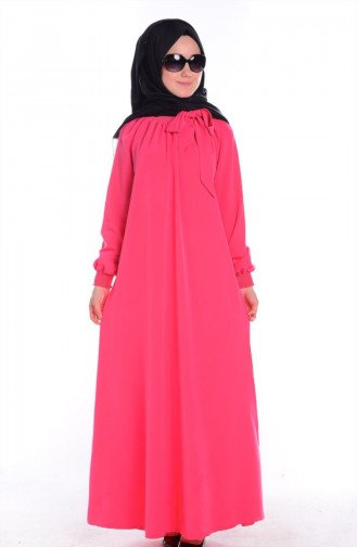 Rosa Hijab Kleider 8002-24