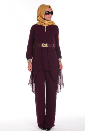 Tunik Pantolon Takım 62281-03 Mürdüm