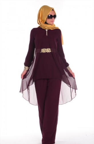 Tunik Pantolon Takım 62281-03 Mürdüm