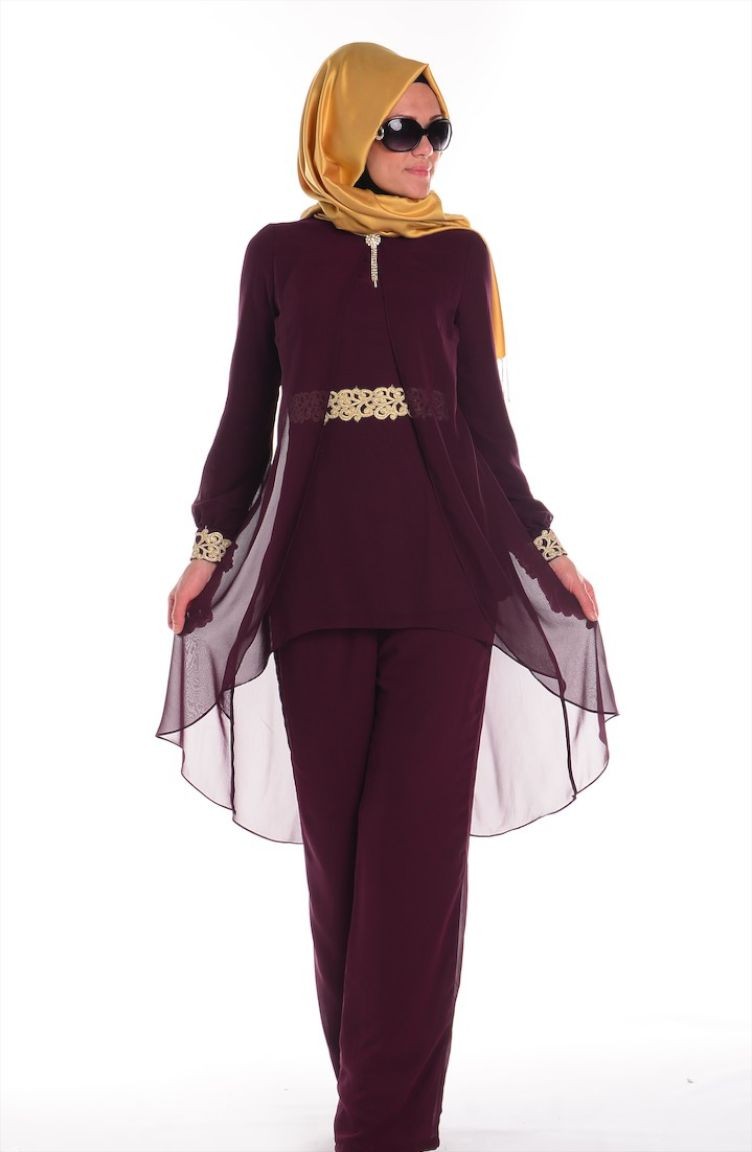 Tunik Pantolon Takım 62281-03 Mürdüm