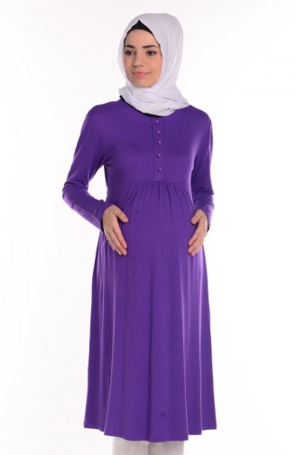 Tesettür Hamile Tunik 3996-06 Mor