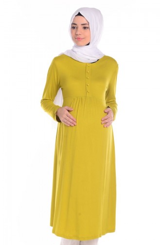 Tesettür Hamile Tunik 3996-05 Fıstık Yeşili