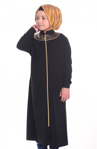 Mileny Çocuk Ferace 0401-01 Siyah Gold