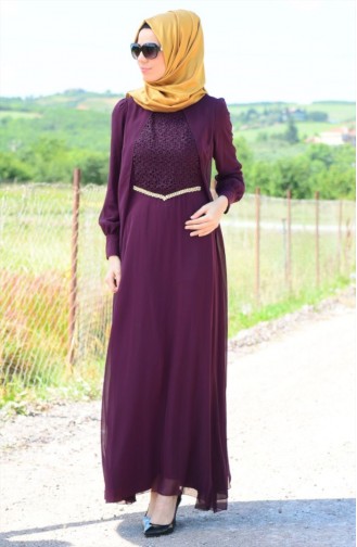 Purple Hijab Dress 52264-02