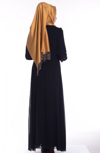 Tesettür Elbise FY 52264-04 Siyah