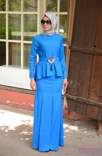 Sefamerve Dress Models 40848 01 Blue 40848-01