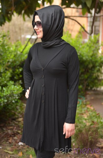 Hırka Tunik 753A-01 Siyah