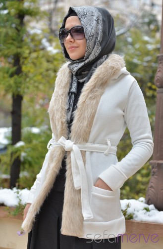 Hırka Tunik 0406-04 Beyaz