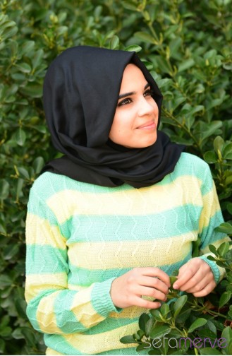 Triko Kazak 0545-28 Mint Yeşil Sarı
