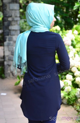 Hijab Tunic Zernişan 4132-03 Navy Blue 4132-03