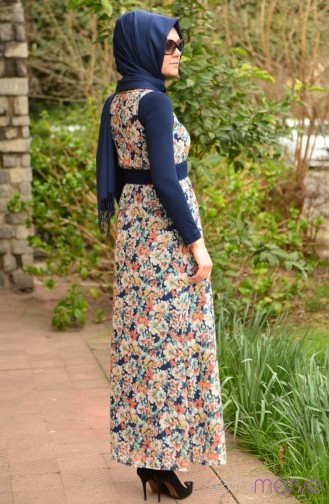 فستان أزرق كحلي 3045-05