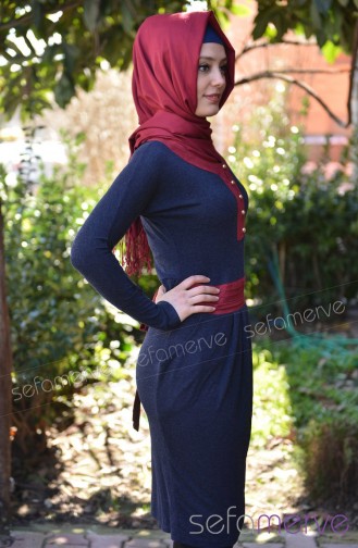 Uzun Tunikler ve Kombinler Tunik JNTT 9158-01 Laci-Bordo