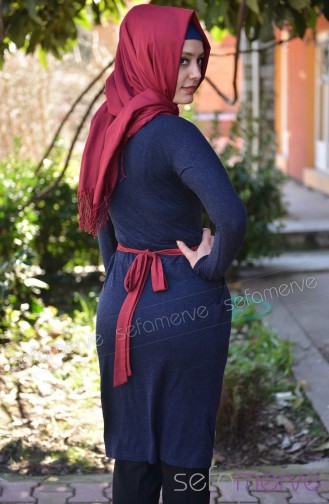 Uzun Tunikler ve Kombinler Tunik JNTT 9158-01 Laci-Bordo