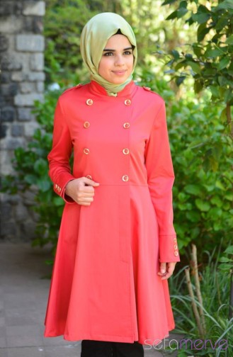 Tesettür Tunik Zernişan 4102R-02 Mercan