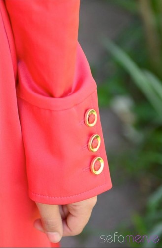 Tesettür Tunik Zernişan 4102R-02 Mercan