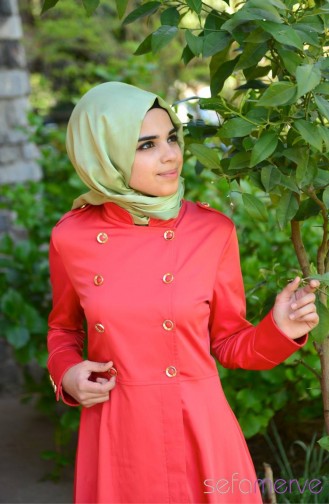 Tesettür Tunik Zernişan 4102R-02 Mercan