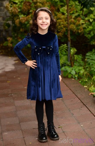 Belemir Anne Kız Kombin Elbise 7558-03 Saks