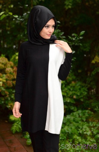 Triko Kazak 3225-05 Siyah Beyaz
