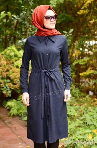 Tesettür Tunik Zernişan 4253-03 İndigo