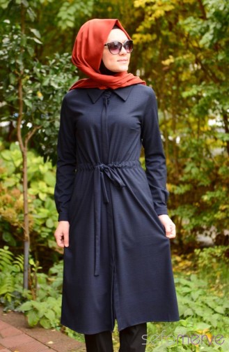 Tesettür Tunik Zernişan 4253-03 İndigo