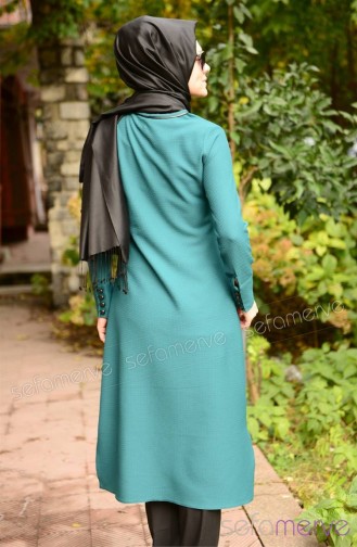Tesettür Tunik Hems 3075-02 Yeşil