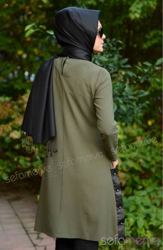 Tesettür Tunik 4256-05 Haki Yeşil
