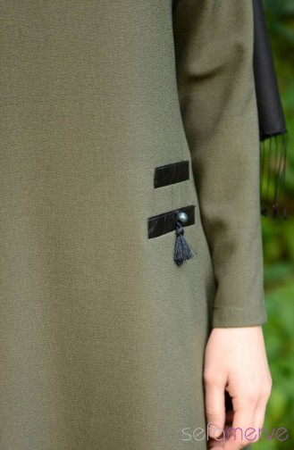 Tesettür Tunik 4256-05 Haki Yeşil