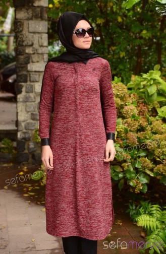 Tesettür Tunik HWS 2084-02 Bordo