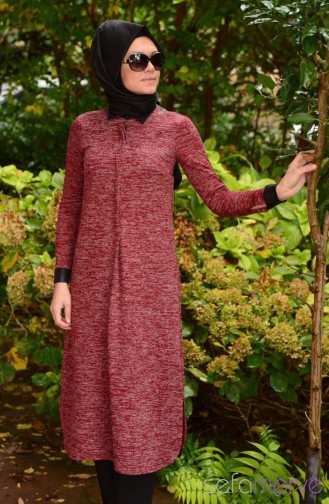 Tesettür Tunik HWS 2084-02 Bordo