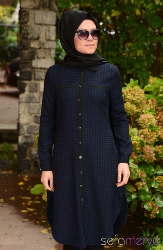 Tesettür Tunik Zernişan 4238-06 İndigo
