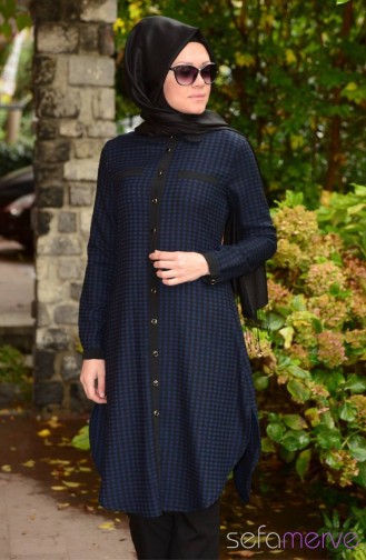 Tesettür Tunik Zernişan 4238-06 İndigo