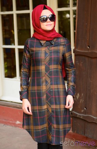 Tesettür Tunik Zernişan 4224-01 Taba