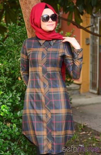 Tesettür Tunik Zernişan 4224-01 Taba