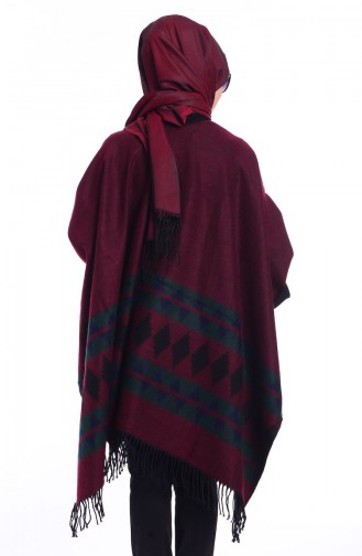 Claret Red Poncho 11525-43
