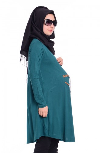 Tesettür Hamile Tunik 4121-08 Yeşil