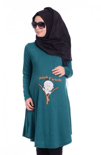 Tesettür Hamile Tunik 4121-08 Yeşil
