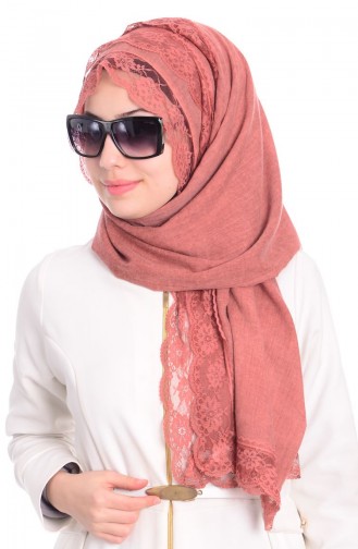 Sefamerve Dantel Cotton Şal 09 Soğan Kabuğu