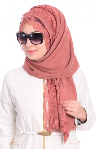 Sefamerve Dantel Cotton Şal 09 Soğan Kabuğu