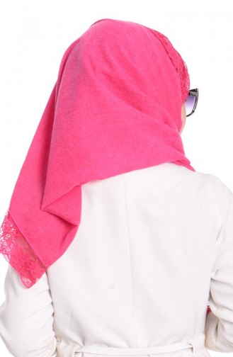 Sefamerve Dantel Cotton Şal 14 Fuşya