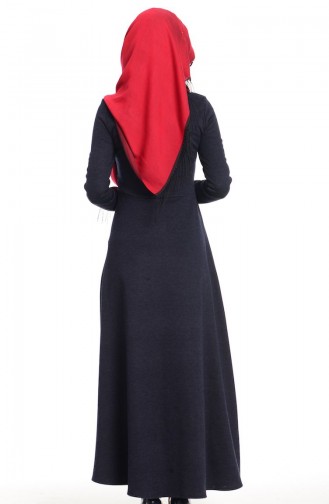 Dunkelblau Hijab Kleider 7200-03