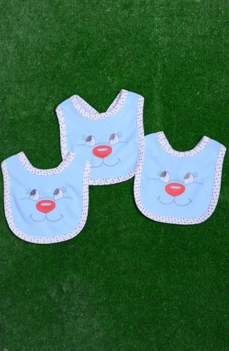 Üçlü Paket Bebek Önlük 3002-01 Mavi