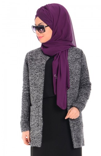 Tesettür Ceket 6614-01 Siyah