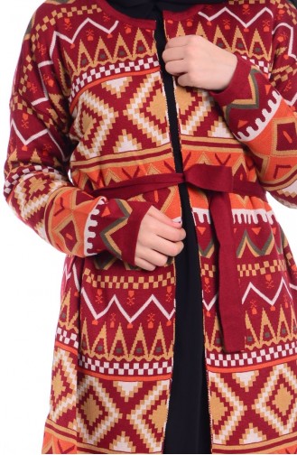 Tesettür Triko Hırka 3534-05 Bordo