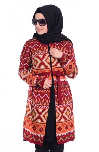 Tesettür Triko Hırka 3534-05 Bordo